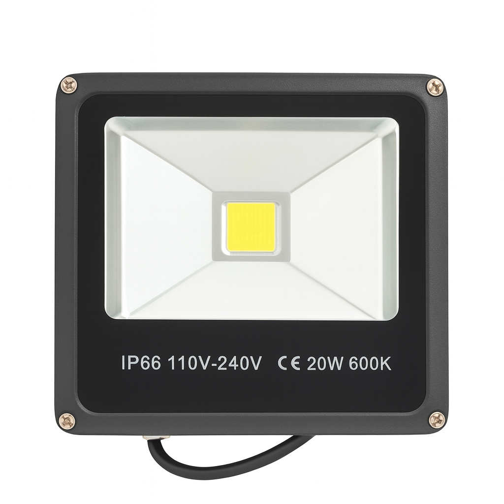 Black 20W LED floodlight / security light, outdoor LED reflector.